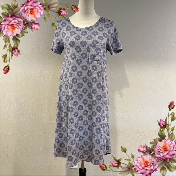 LuLaRoe Carly Floral Patterned short sleeve a-line Dress - Picture 1 of 11